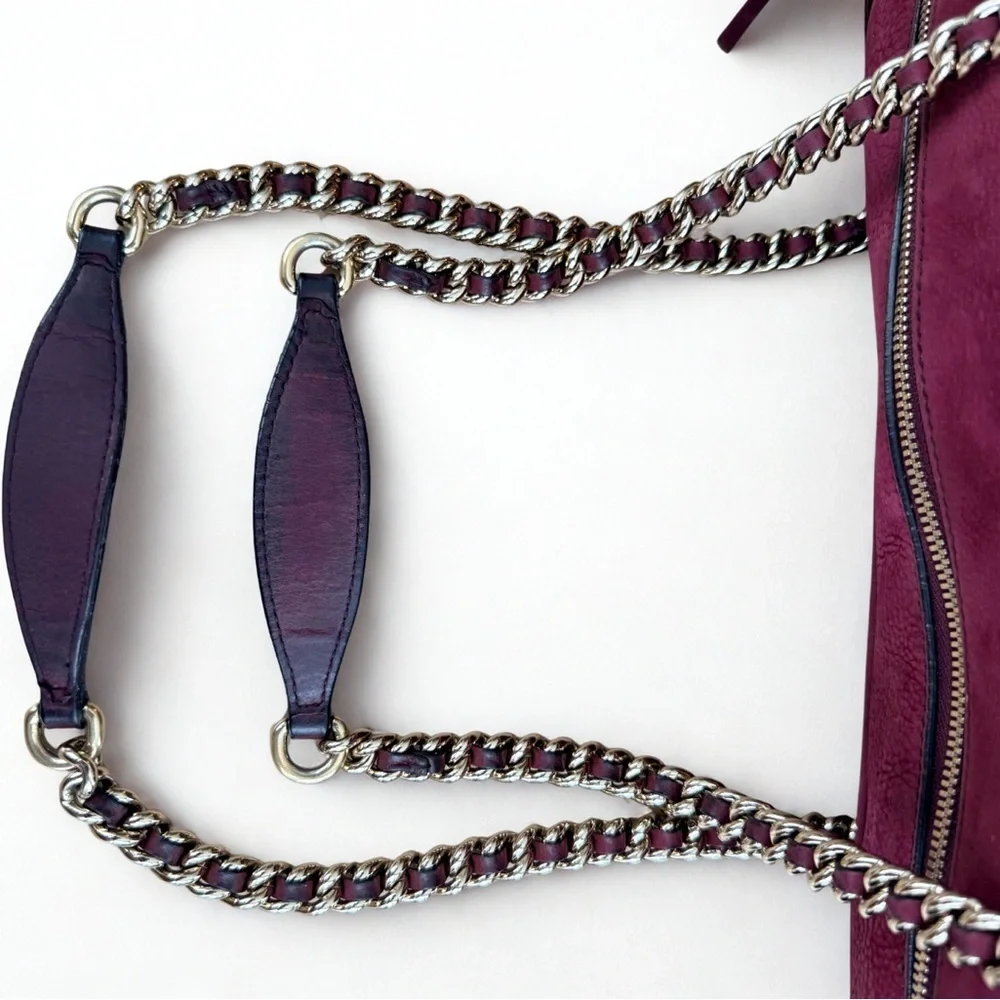 GUCCI Limited Edition Soho Chain Shoulder Bag - Burgundy Nubuck Suede -with COA